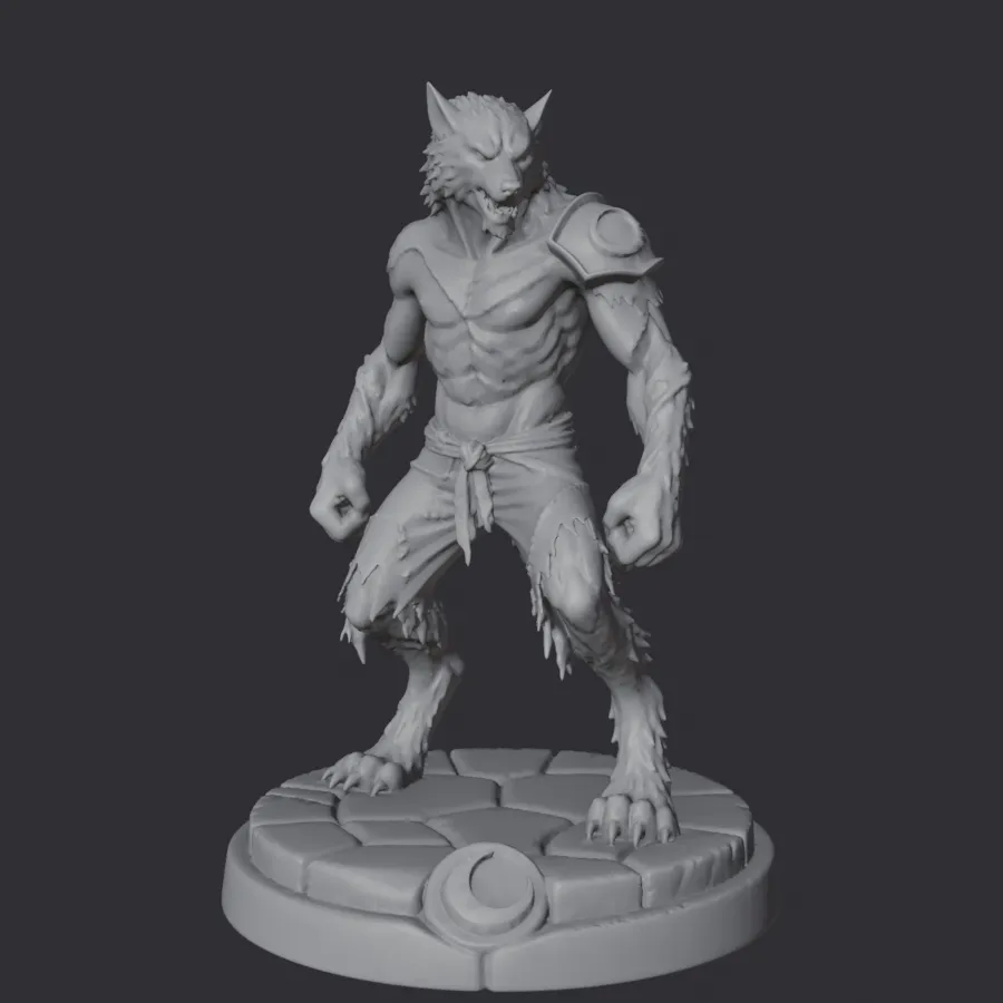 Crescent Moon Howler — Scarred Werewolf