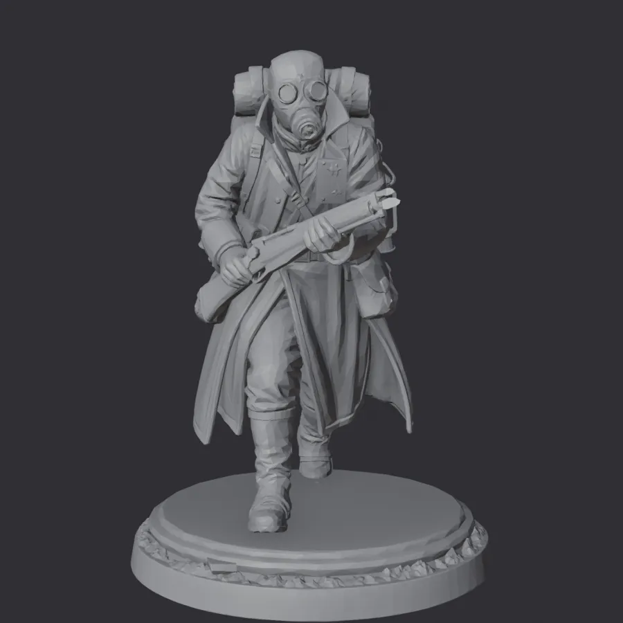 Watch Trooper advancing — free trench infantry STL