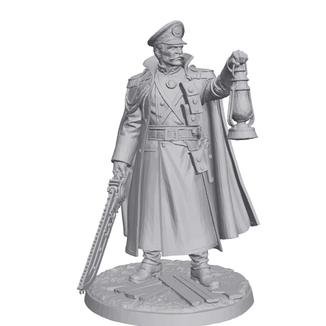 Lanternwatch Captain — Grimdark Officer Miniature render