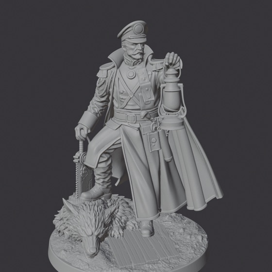 Captain Trophy Edition — standing over a slain werewolf